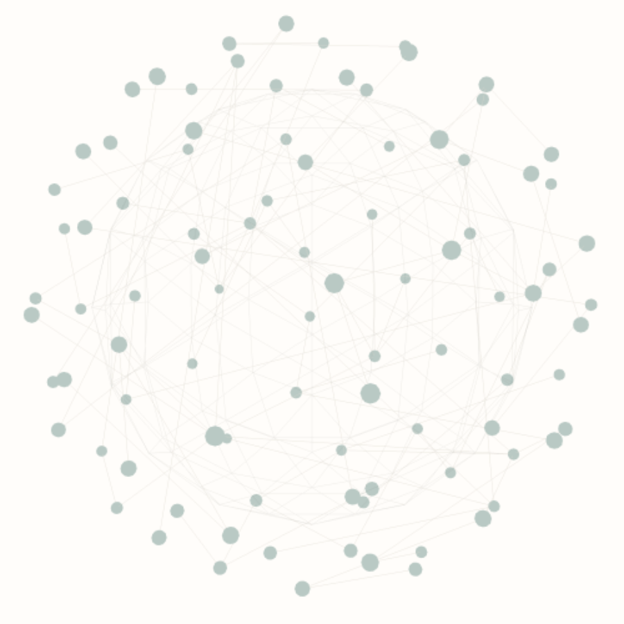 A quiet, spherical structure of connected points, representing a business's knowledge.